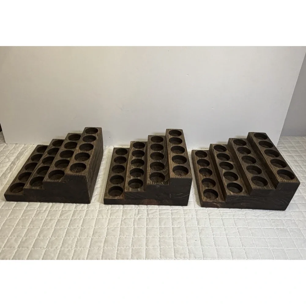 Wooden Essential Oil Display Rack Holder Set Of 3, 60 Bottle Organizer Shelf